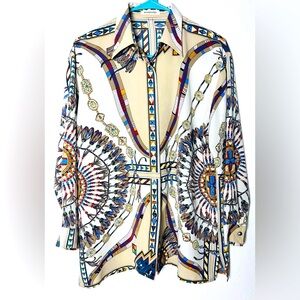 Jean juares Designer Women’s Blouse Size Large Vintage Western Native American